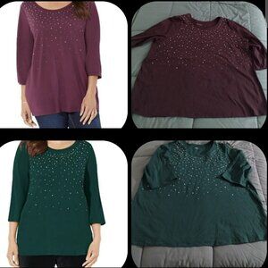 SIZE 2X CATHERINES raindrop shirts lot of 2